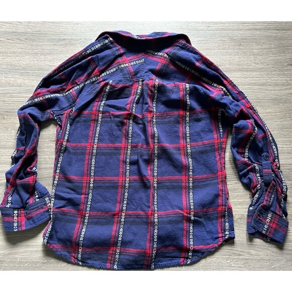 Love Tree Happens Youth Size Large Plaid Shirt Half Button Long Sleeve Pullover - Picture 5 of 5